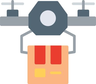 Drone Düz Vektör Simgesi Tasarımı
