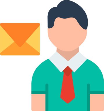 E- posta Düz Vektör Simgesi Tasarımı