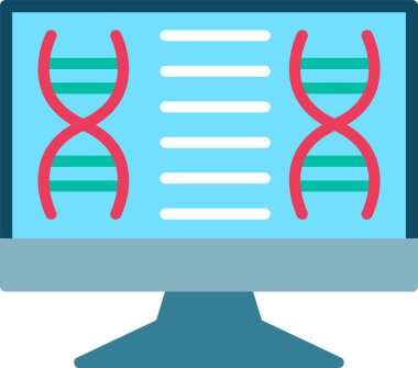 Genetik Düz Vektör Simgesi Tasarımı