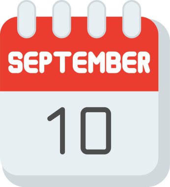 10 Eylül Düz Vektör Simgesi Tasarımı