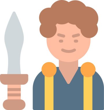 Theseus Düz Vektör Simgesi Tasarımı