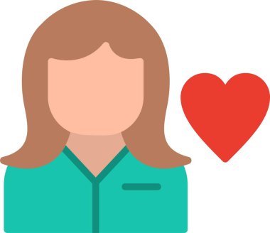 Bakıcı Düz Vektör Simgesi Tasarımı