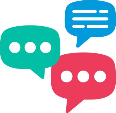 Diyalog Düz Vektör Simgesi Tasarımı