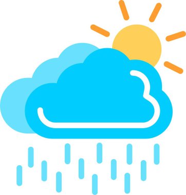 Yağmur Damlası Düz Vektör Simgesi Tasarımı