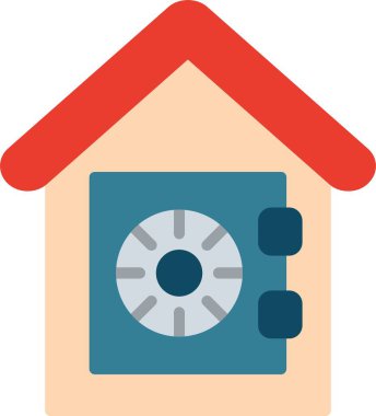 Ev Kasası Düz Vektör Simgesi Tasarımı