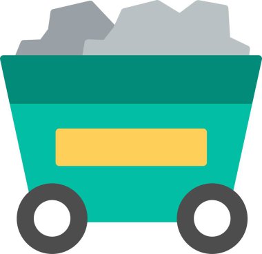 Trolley Düz Vektör Simgesi Tasarımı