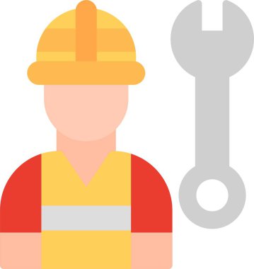 İşçi Düz Vektör Simgesi Tasarımı