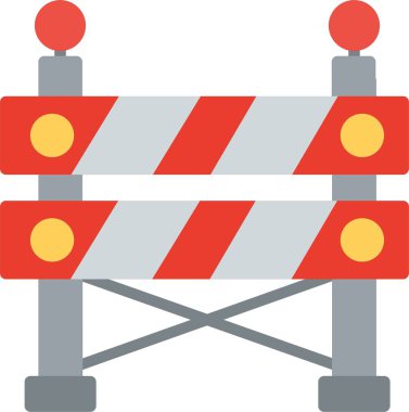 Bariyer Düz Vektör Simgesi Tasarımı