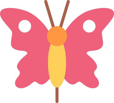 Kelebek Düz Vektör Simgesi Tasarımı