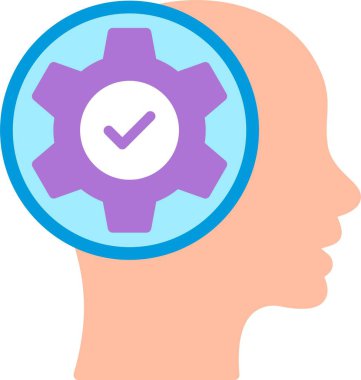 Bilişsel Düz Vektör Simgesi Tasarımı