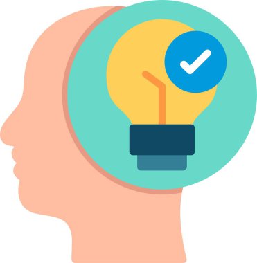 Yaratıcı Zihin Düz Vektör Simgesi Tasarımı