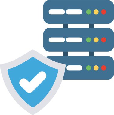 Database Security Flat Vector Icon Design clipart