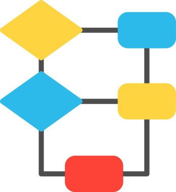 Akış Çizelgesi Düz Vektör Simgesi Tasarımı