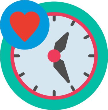 Kalp Düz Vektör Simgesi Tasarımı