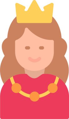 Prenses Düz Vektör Simgesi Tasarımı