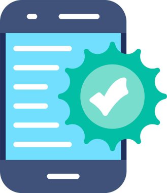 Onaylanmış Düz Vektör Simgesi Tasarımı