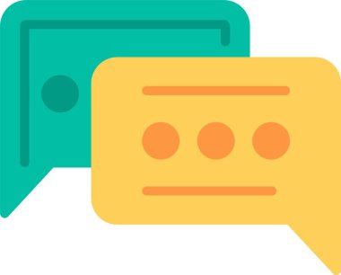 Sohbet Düz Vektör Simgesi Tasarımı