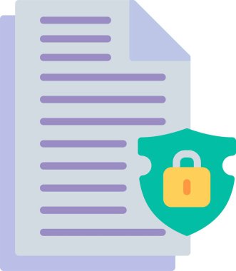 Veri Güvenliği Düz Vektör Simgesi Tasarımı