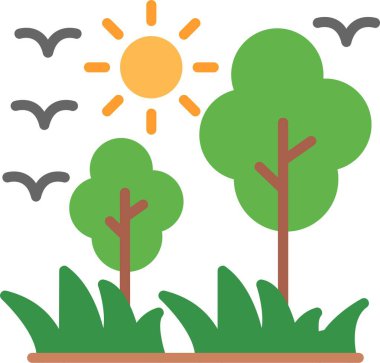 Doğa Düz Vektör Simgesi Tasarımı