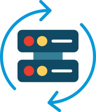 Yedekleme Düz Vektör Simgesi Tasarımı