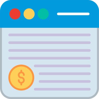 Tarayıcı Düz Vektör Simgesi Tasarımı