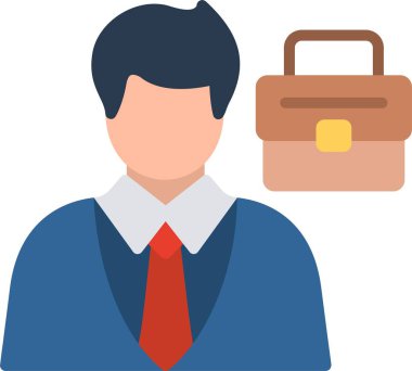 İşadamı Düz Vektör Simgesi Tasarımı