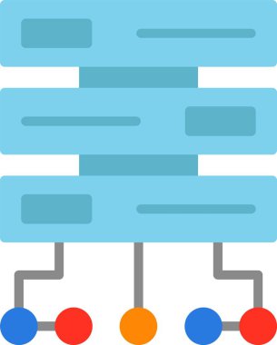 Sunucu Düz Vektör Simgesi Tasarımı