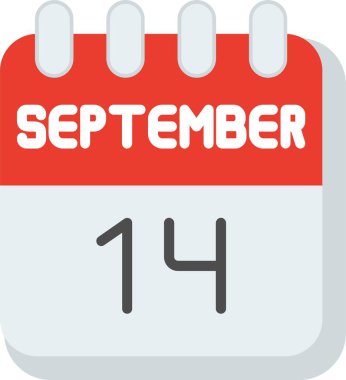 14 Eylül Düz Vektör Simgesi Tasarımı