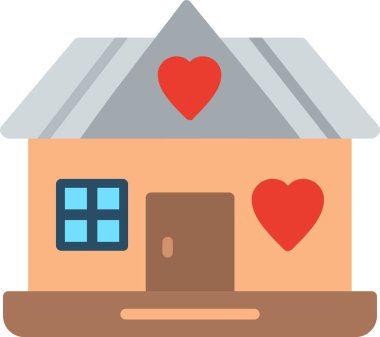 Sığınak Düz Vektör Simgesi Tasarımı