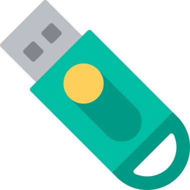 Başparmak Sürücüsü Düz Vektör Simgesi Tasarımı