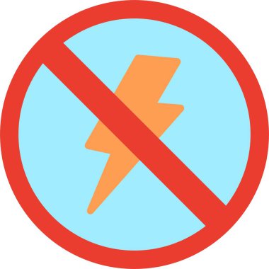 Thunder Düz Vektör Simgesi Tasarımı