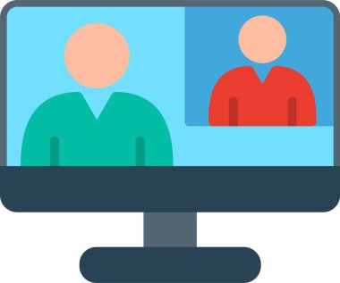 Video konferansı Düz Vektör Simgesi Tasarımı