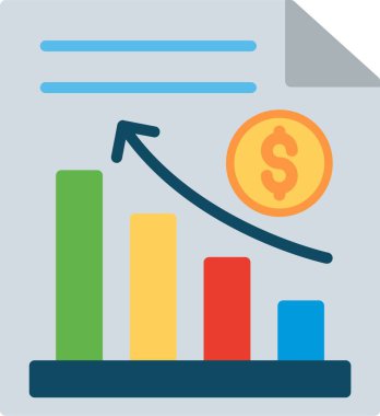 Çubuk Grafik Düz Vektör Simgesi Tasarımı