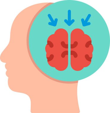 Beyin Fırtınası Düz Vektör Simgesi Tasarımı