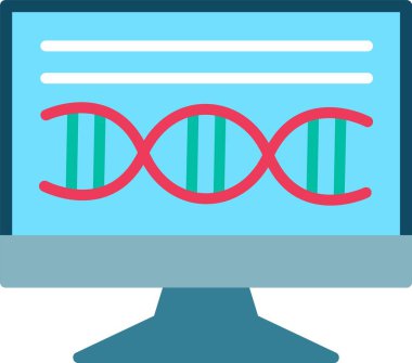 DNA yapısı Düz Vektör Simgesi Tasarımı