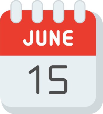 15 Haziran Düz Vektör Simgesi Tasarımı