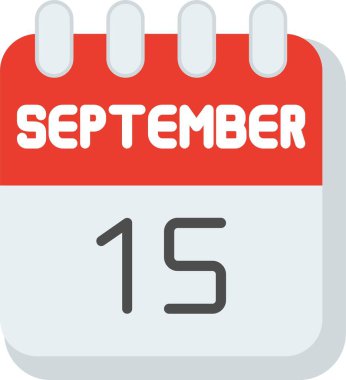 15 Eylül Düz Vektör Simgesi Tasarımı