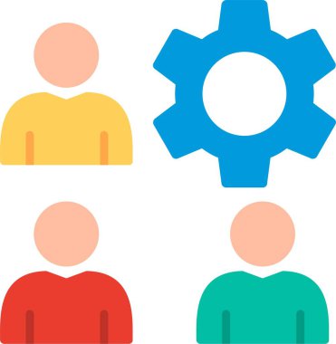 Takım Yönetimi Düz Vektör Simgesi Tasarımı