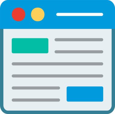 Web sitesi Mockup Düz Vektör Simgesi Tasarımı