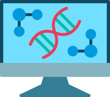 DNA ipliği Düz Vektör Simgesi Tasarımı