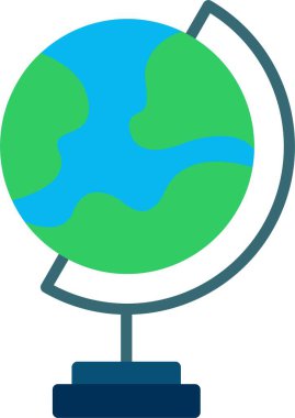 Dünya Küresi Düz Vektör Simgesi Tasarımı