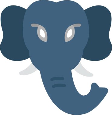 Fil Düz Vektör Simgesi Tasarımı