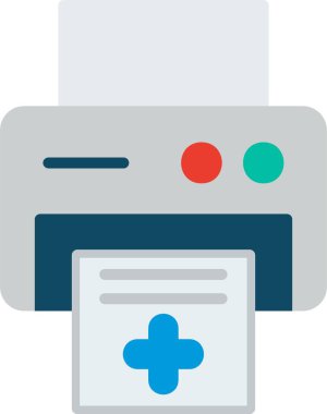 Yazıcı Düz Vektör Simgesi Tasarımı