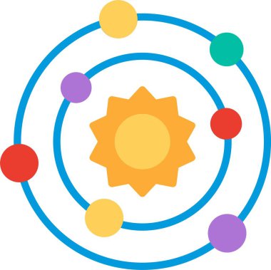 Güneş Sistemi Düz Vektör Simgesi Tasarımı