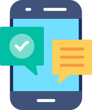 Metin İleti Düz Vektör Simgesi Tasarımı