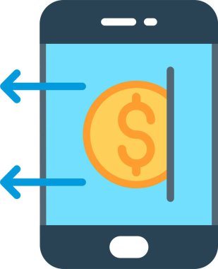 Para Düz Vektör Simgesi Tasarımı Aktar