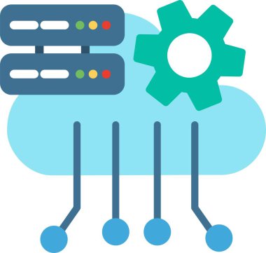 Bulut Hesaplama Düz Vektör Simgesi Tasarımı