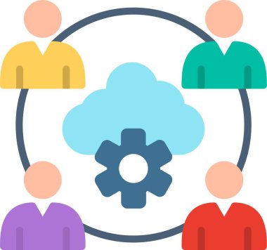 Bulut Düz Vektör Simgesi Tasarımı