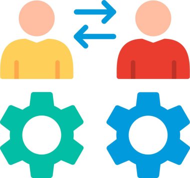 İşbirliği Düz Vektör Simgesi Tasarımı