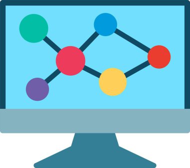 Veri Bilimi Düz Vektör Simgesi Tasarımı